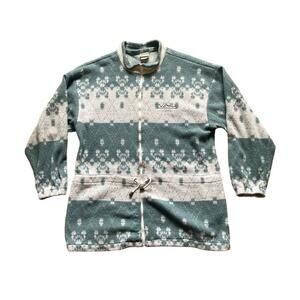 Jarray Womens/Teen Sportswear Fleece Jacket Blue Geometric XXL Vintage 90s